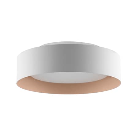 Bromi Design Lynch 15.75 in. 3-Light White & Natural Flushmount Ceiling Light B4106WN